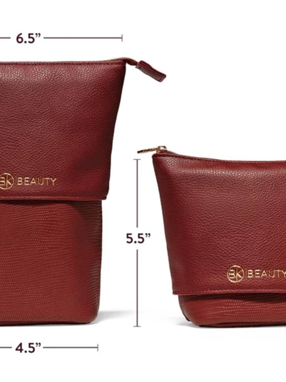 BK Beauty Standup Brush Holder & Travel Makeup Bag - Burgundy - Picture 3 of 12
